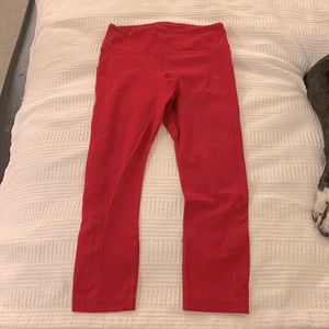 Red Train Times Crop Leggings